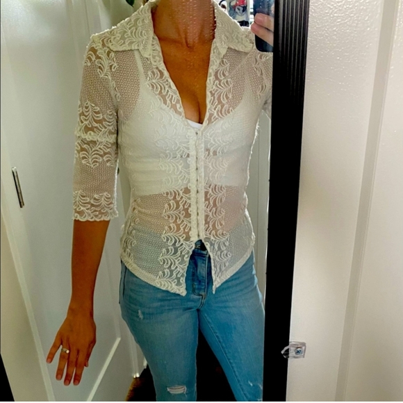 Casadei Tops - Casadei ivory sheer top